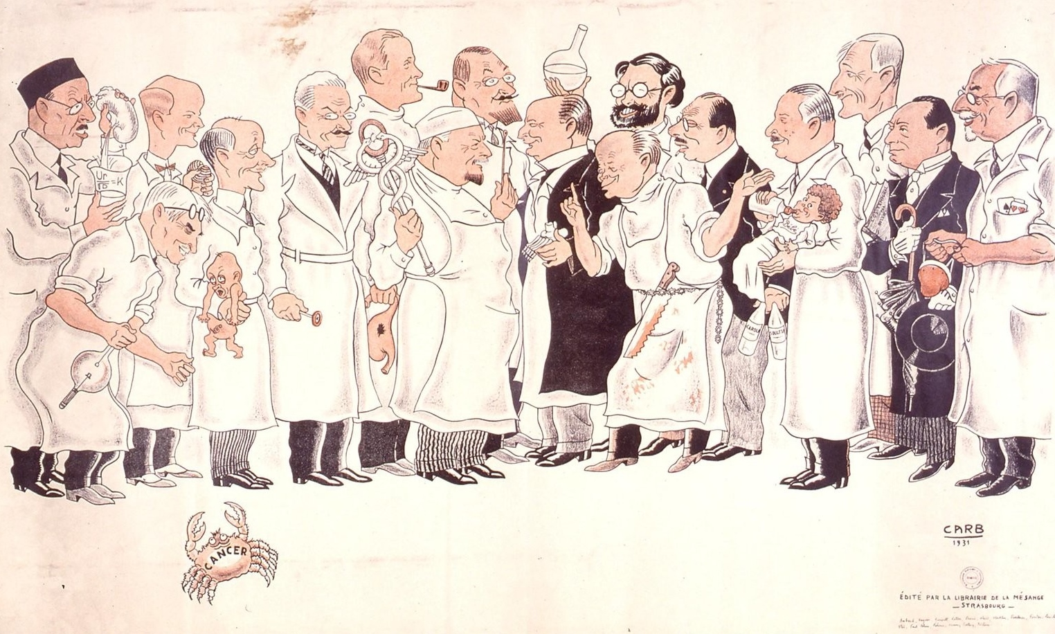 Professeurs_médecine_Strasbourg_1931_(caricature_1)