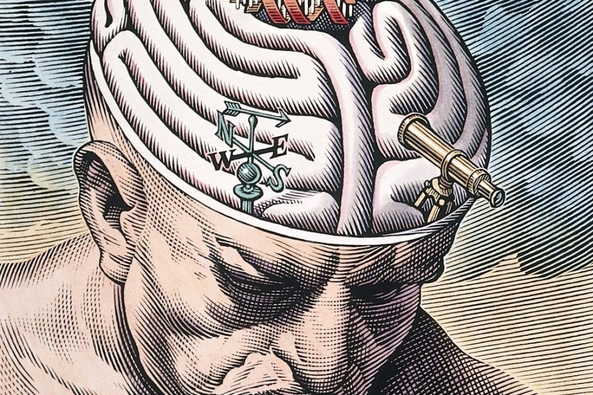 L0027293 The gyri of the thinker's brain as a maze of choices in biom
Credit: Wellcome Library, London. Wellcome Images
images@wellcome.ac.uk
http://wellcomeimages.org
The gyri of the thinker's brain as a maze of choices in biomedical ethics. Scraperboard drawing by Bill Sanderson, 1997.
Drawing
1997 By: Bill SandersonPublished: [1997]

Copyrighted work available under Creative Commons Attribution only licence CC BY 4.0 http://creativecommons.org/licenses/by/4.0/